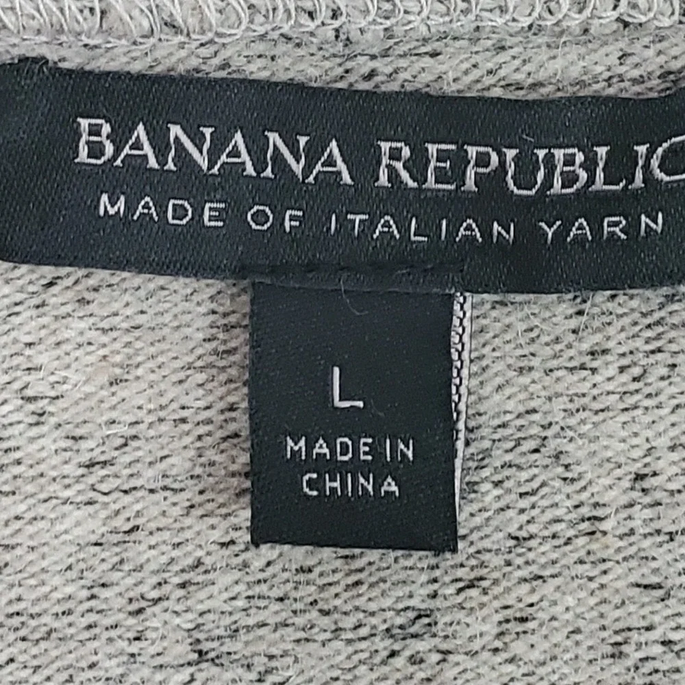 Banana‎ Republic Wool Alpaca Blend Full Zip Sweater Gray Mock Neck Large
